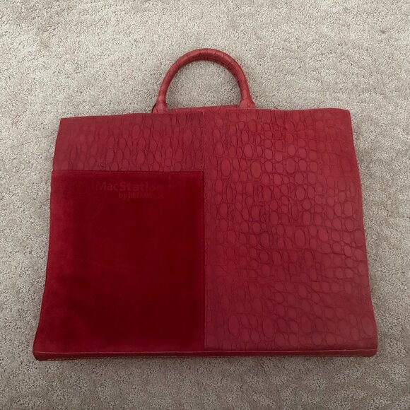 Red Leather Laptop/Portfolio Briefcase - Picture 2 of 6